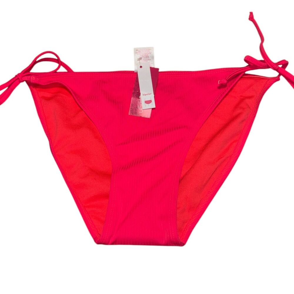 Hot Pink Side Tie Bikini Bottom Women's Size XL Hipster Swim Bottom NWT